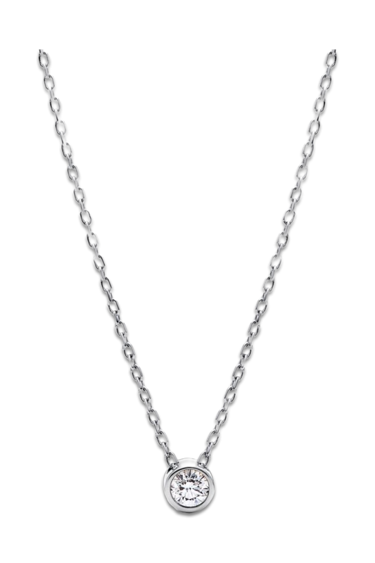 Pandora Era Bezel Sterling Silver Lab-grown Diamond Pendant Necklace