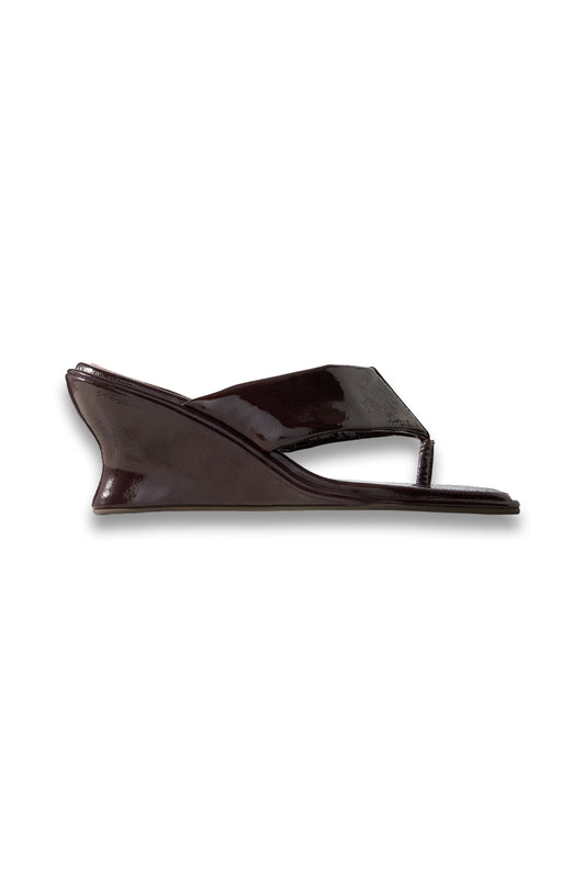 Patent Leather Wedge Sandals