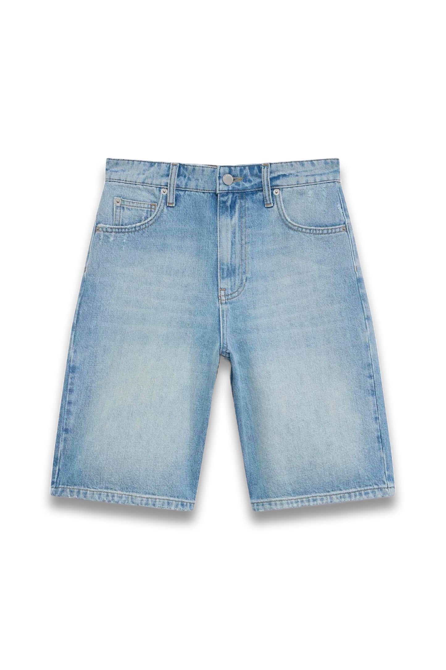 Mid Indigo Long Denim Shorts