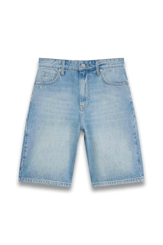 Mid Indigo Long Denim Shorts