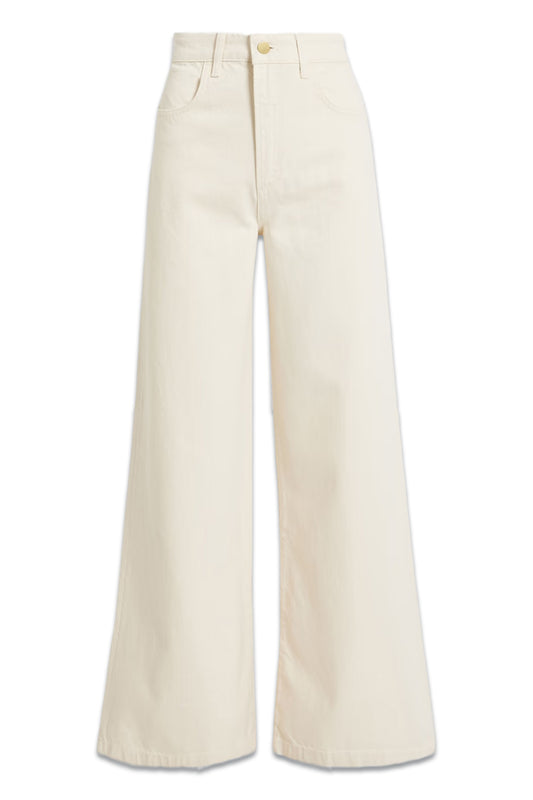High-rise Wide-leg Jeans In Ivory