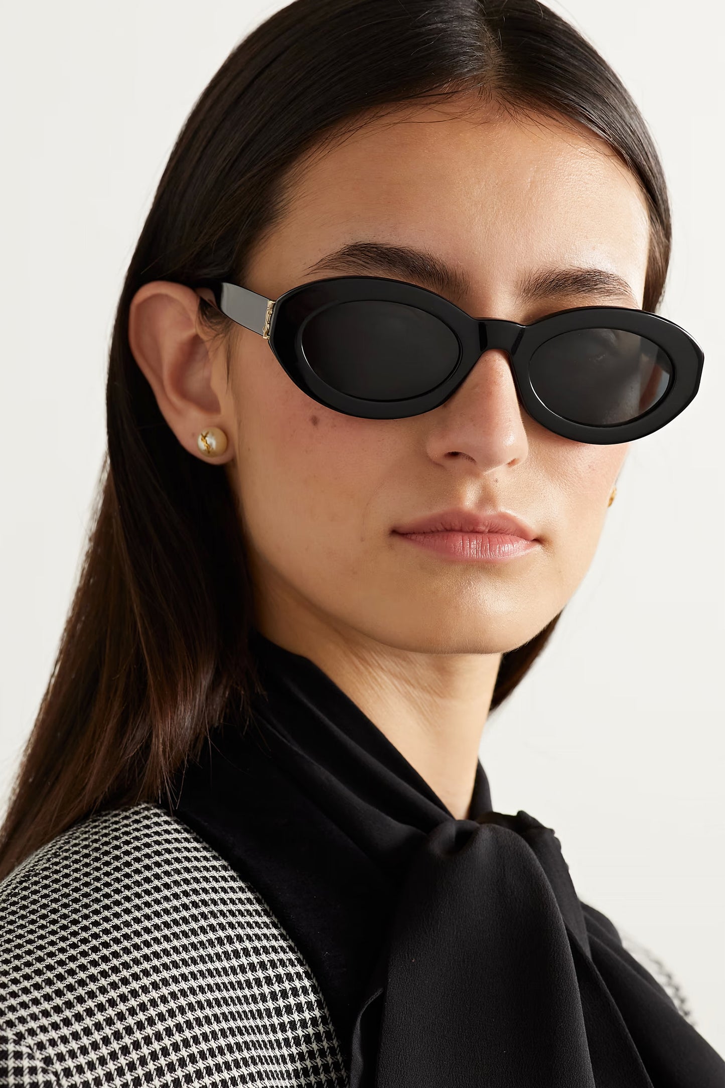 Oval-frame acetate sunglasses