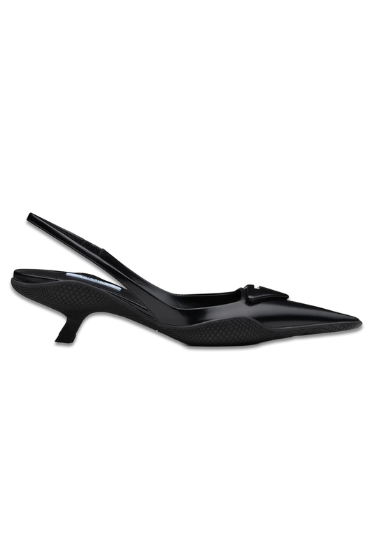 Triangle Patch Slingback Pumps