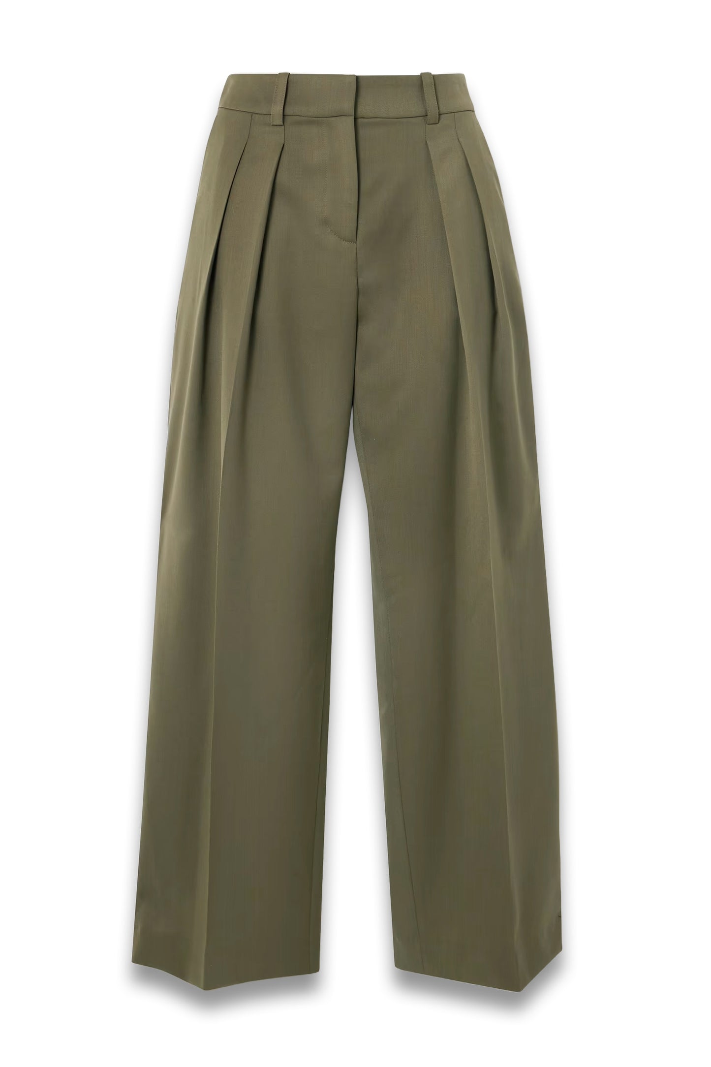 Daytona Pleated Grain de Poudre Wide-Leg Pants