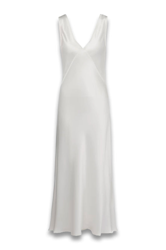 Bordeaux Silk Satin Slip Dress
