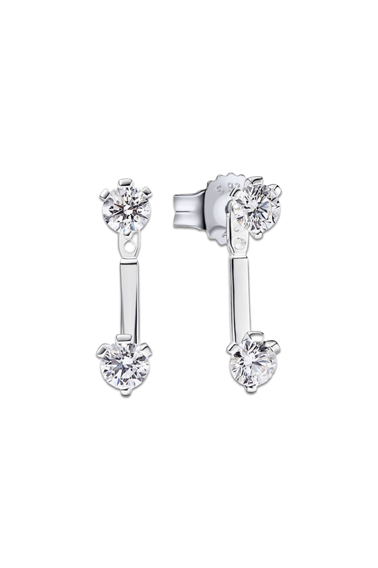 Pandora Nova Sterling Silver Lab-grown Diamond Stud Drop Jacket Earrings