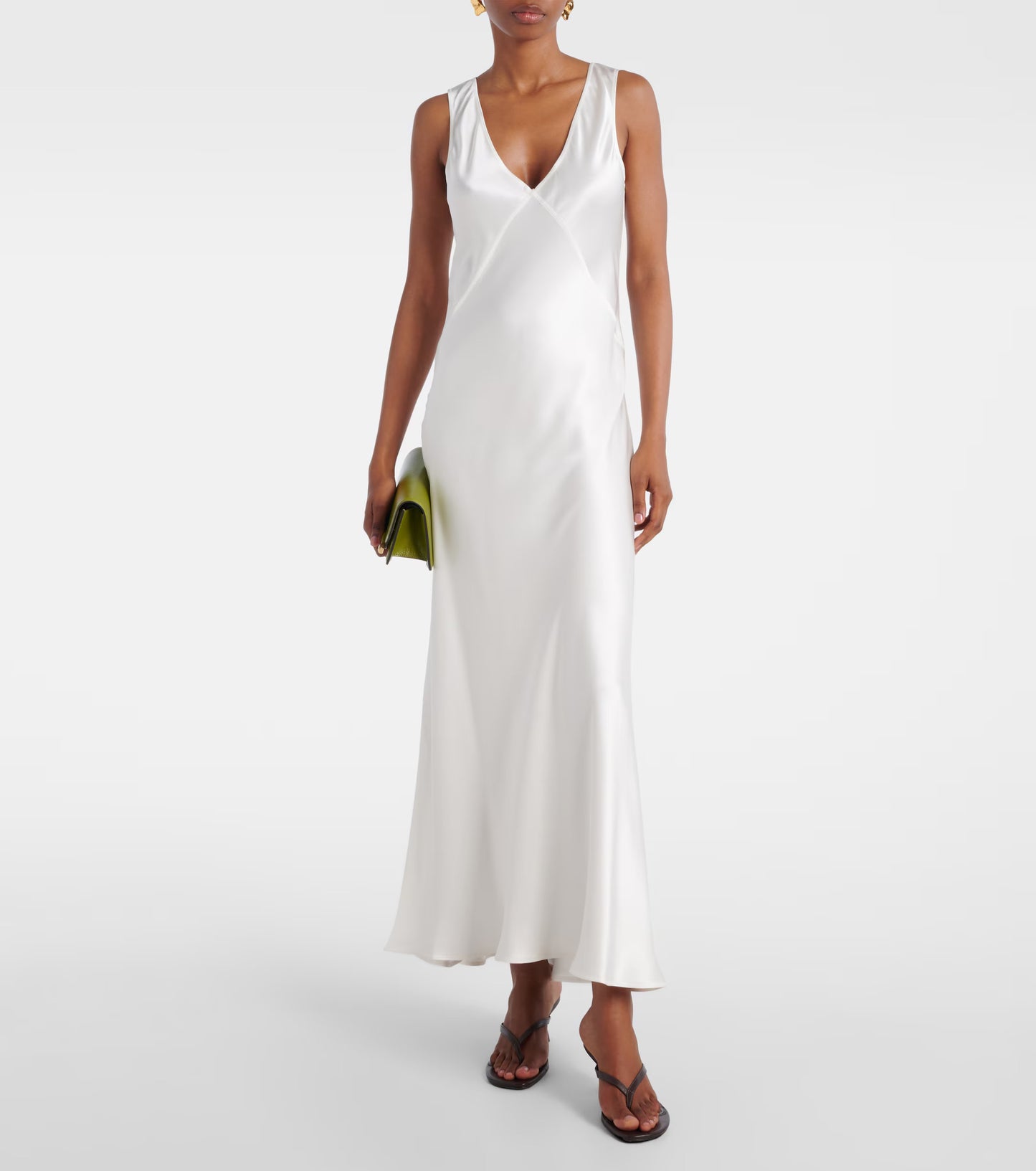 Bordeaux Silk Satin Slip Dress