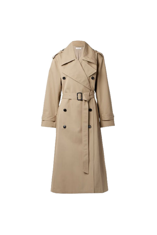 Belted Double-breasted Cotton-blend Twill Trench Coat