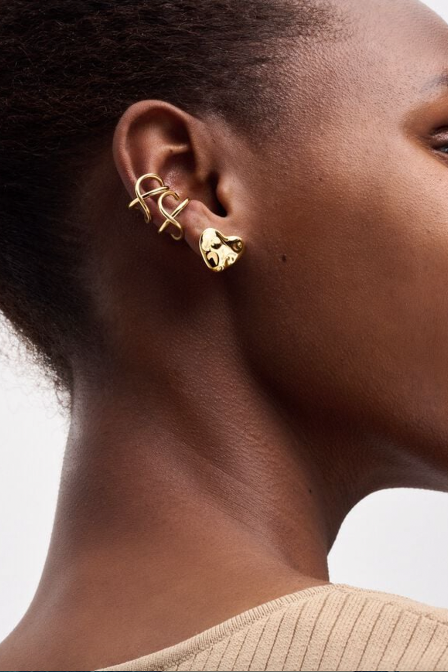 Heart 14k Gold-Plated Stud Earrings
