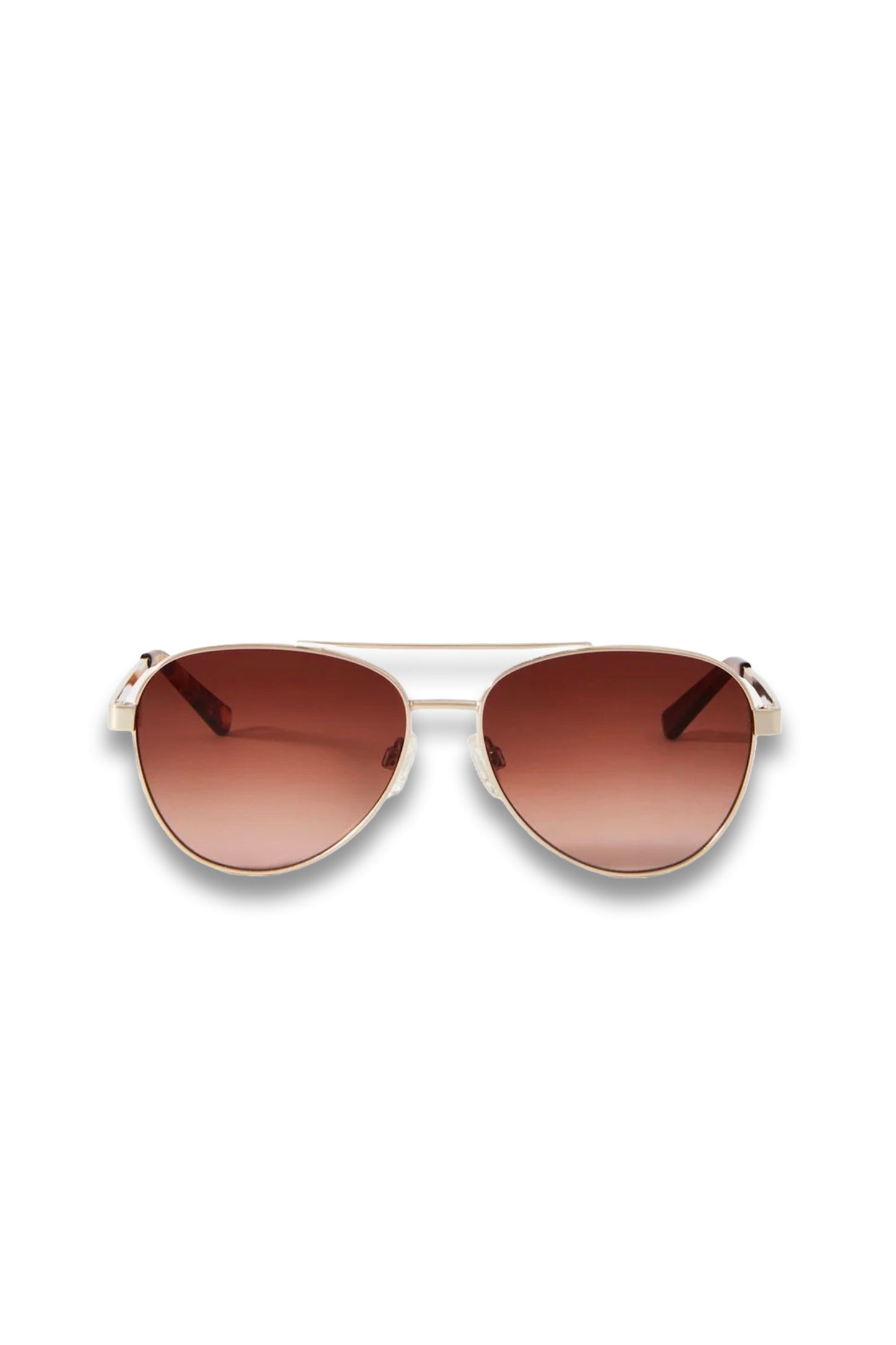 Gold Tone Gradient Aviator Sunglasses