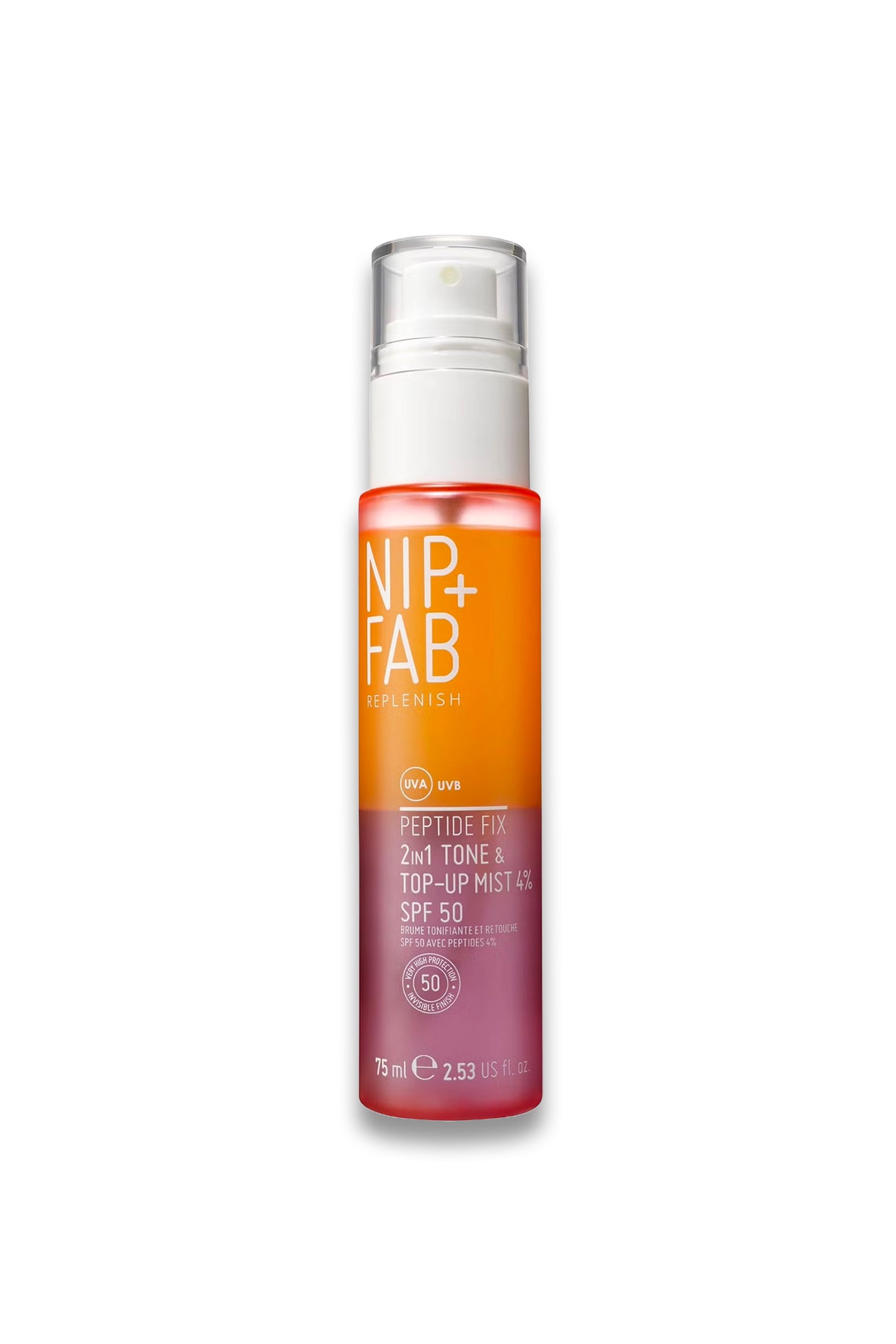 Peptide Fix 2-in-1 Tone & Top Up SPF50 Mist 4% 75ml