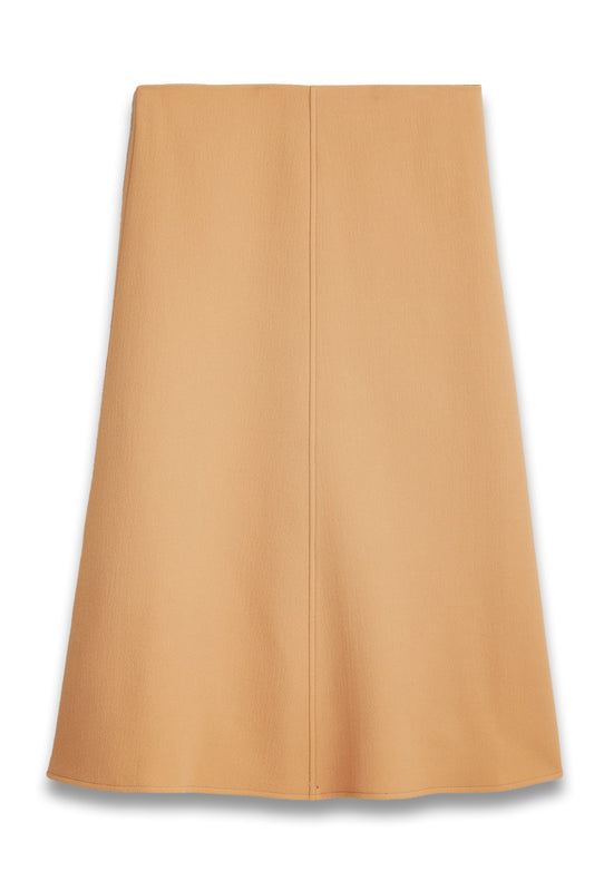 A-line circle skirt in double-cloth wool blend