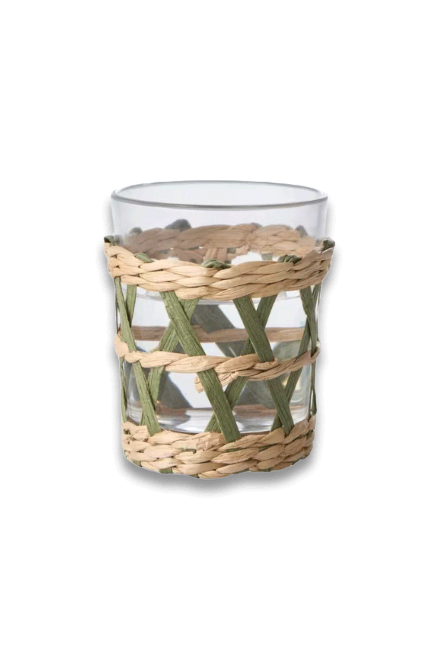 Palm House Rattan Plastic Picnic Tumbler in Pistachio - 500ml