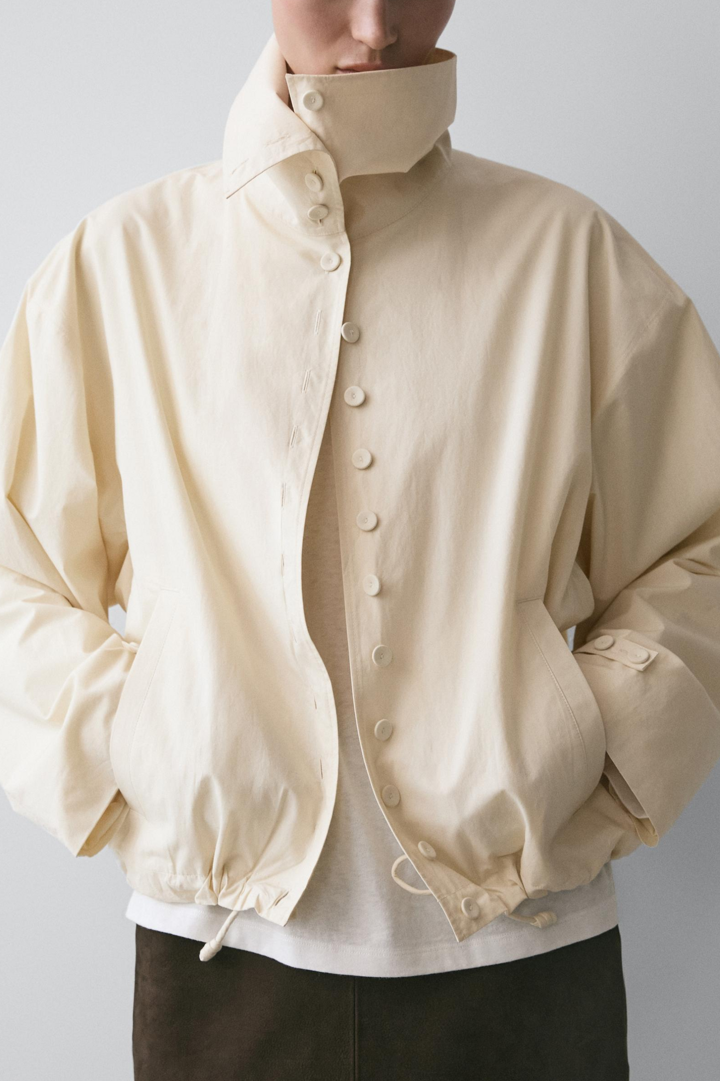 Cotton Jacket with Button Details