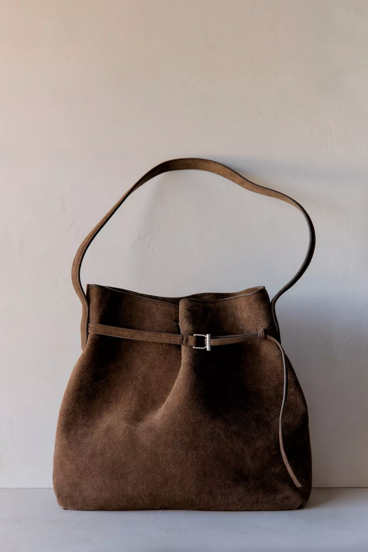 Ruira Suede Bucket Bag in Brown