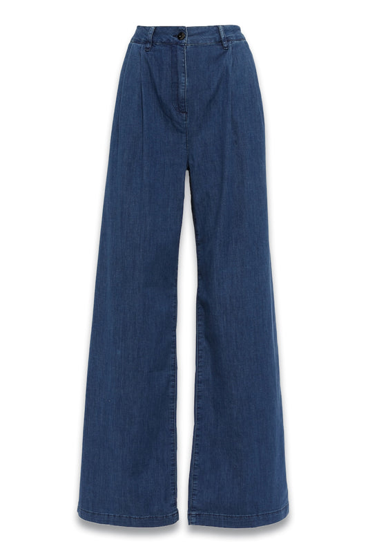 Blu High-rise Wide-leg Jeans