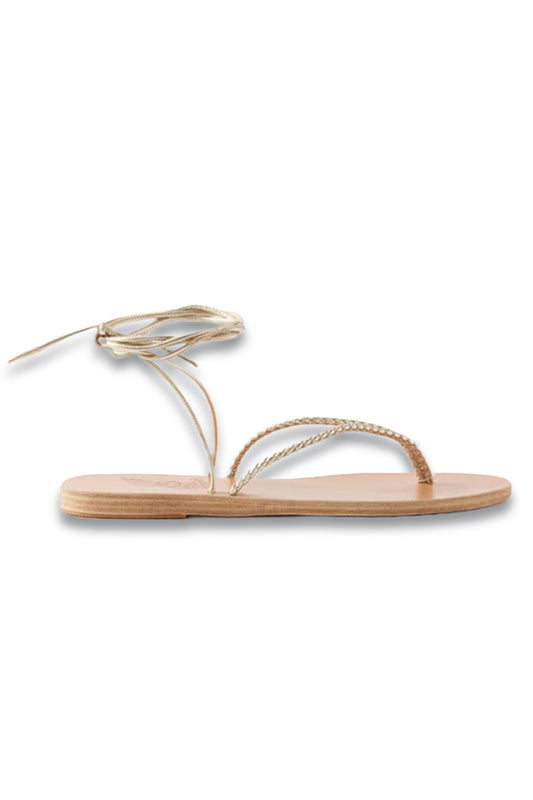 Mitos Ankle-tie Braided-leather Sandals