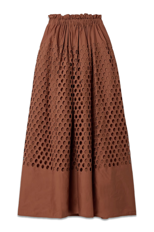 Flora Broderie Anglaise Cotton Maxi Skirt