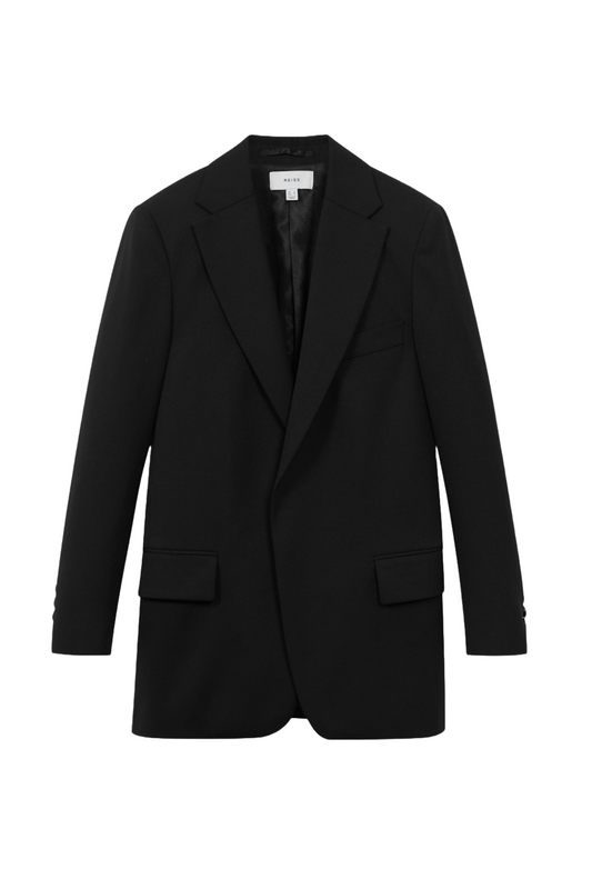 Alia Oversized Wool Blend Single Breasted Blazer