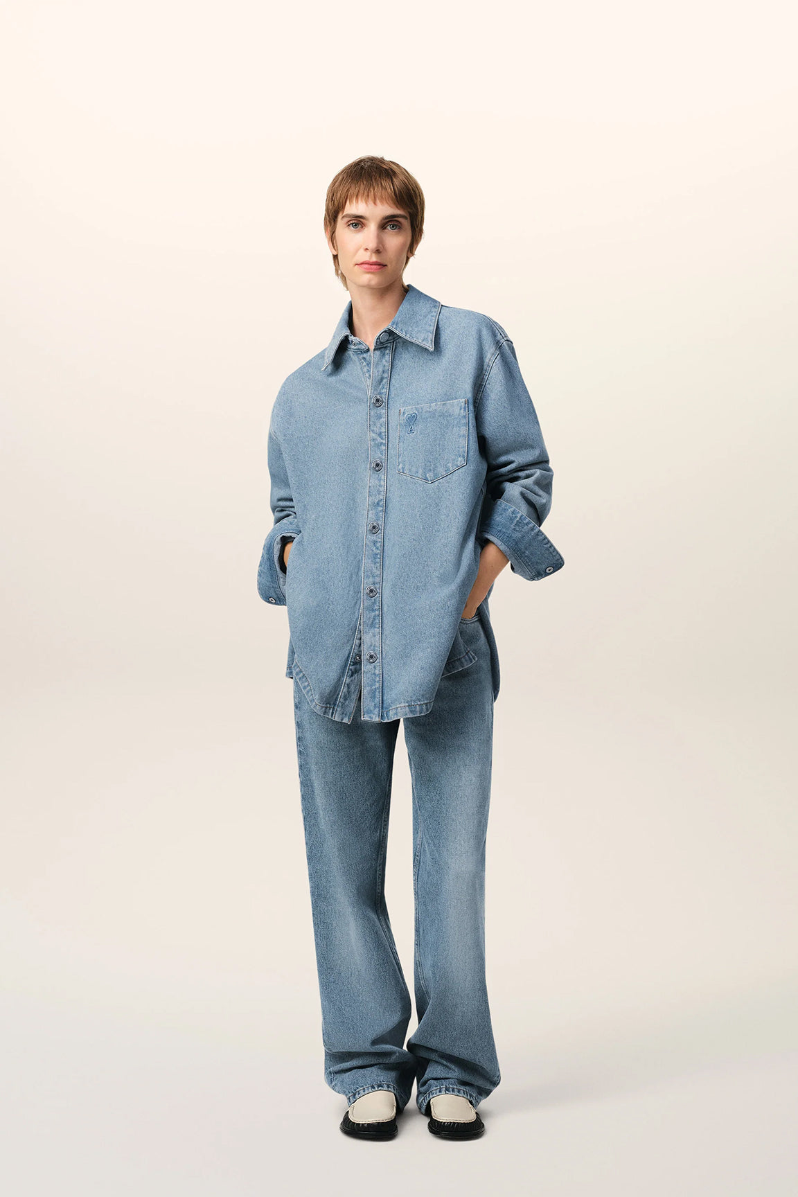 Blue Cotton Ami de Coeur Overshirt