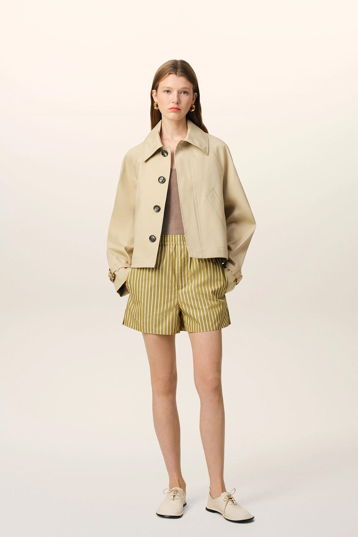 Khaki Cotton Elasticated Short