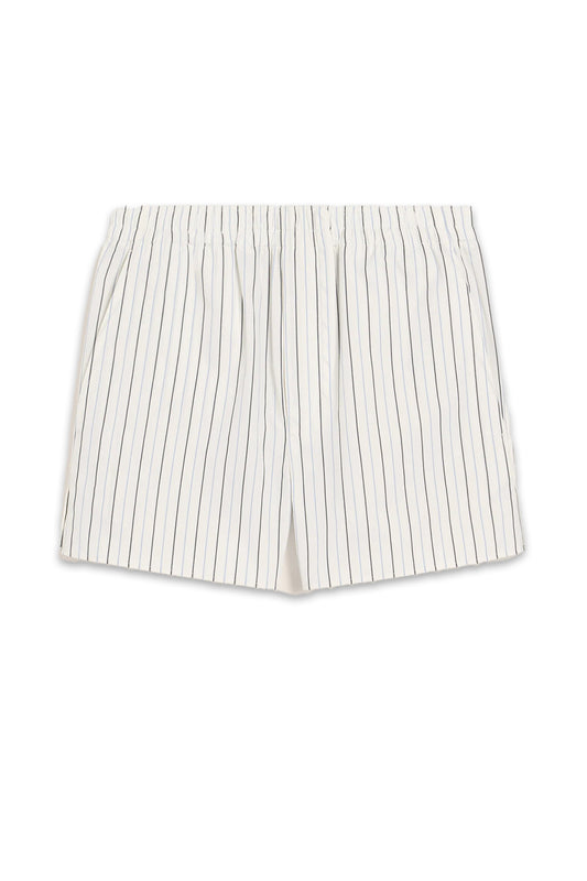 White And Blue Cotton Elasticated Short