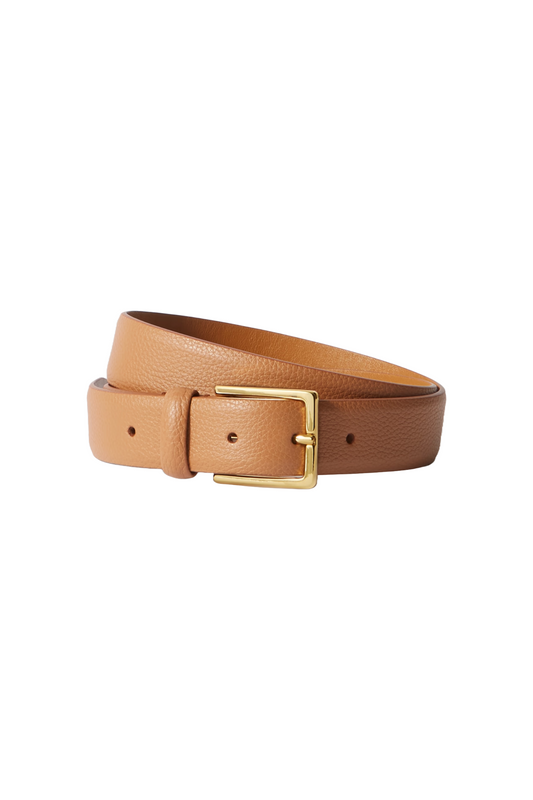 Tan Textured-leather Belt