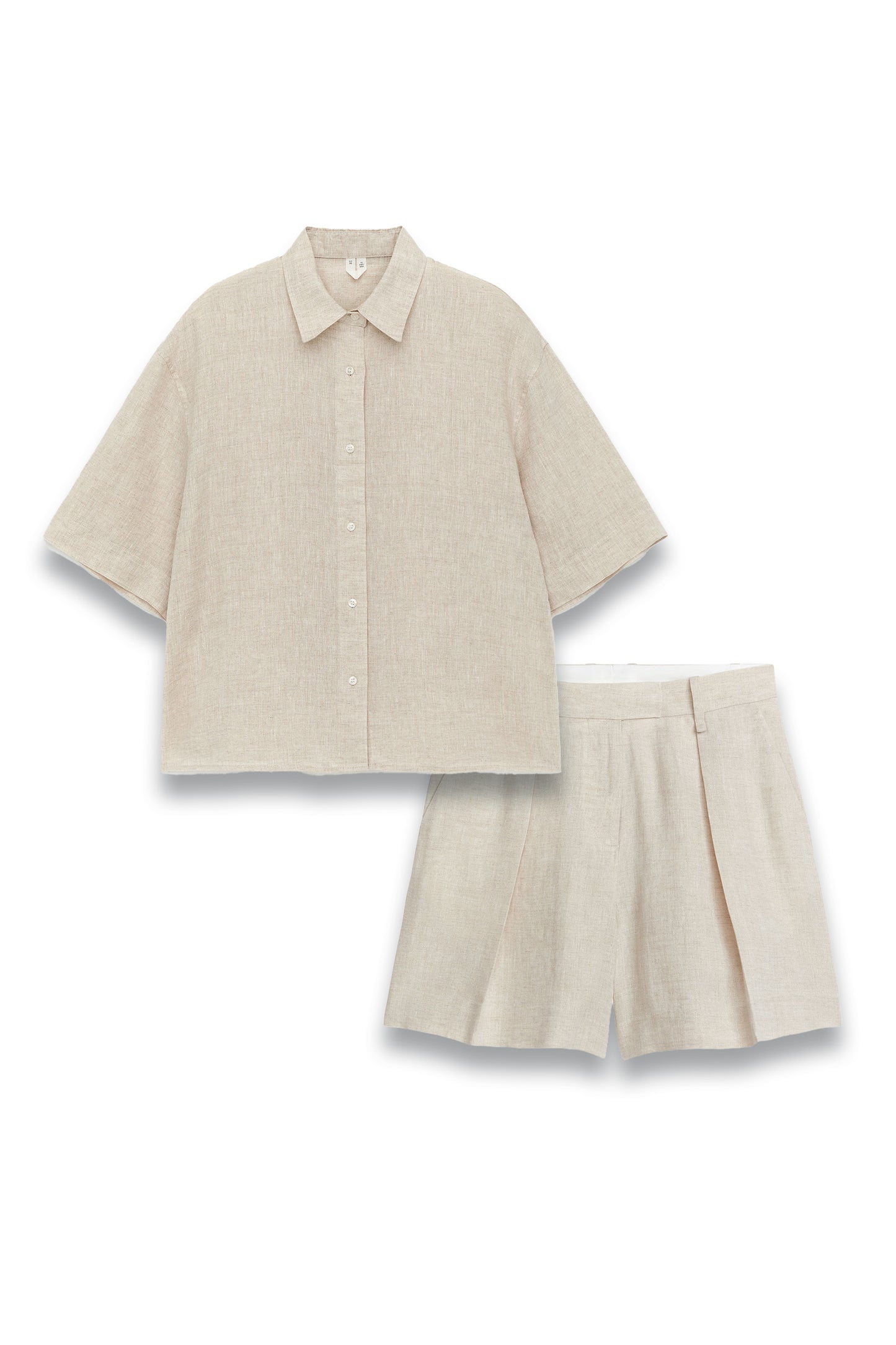 Relaxed Shirt and High Waist Shorts in Linen
