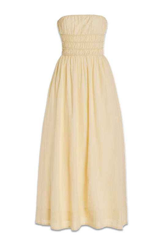 Abby Bandeau-Neckline Cotton-Blend Maxi Dress
