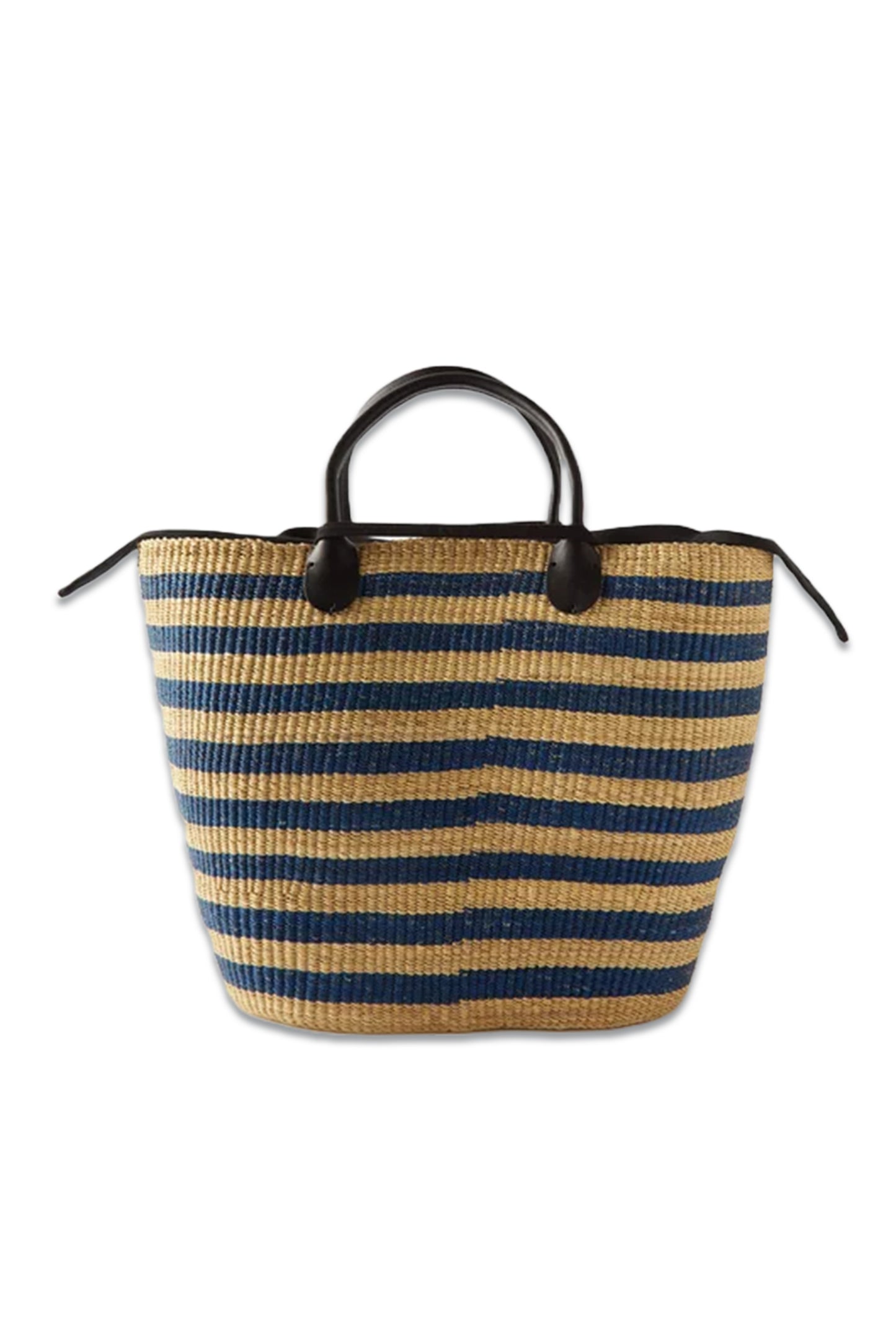 Abby Striped Straw Basket Bag