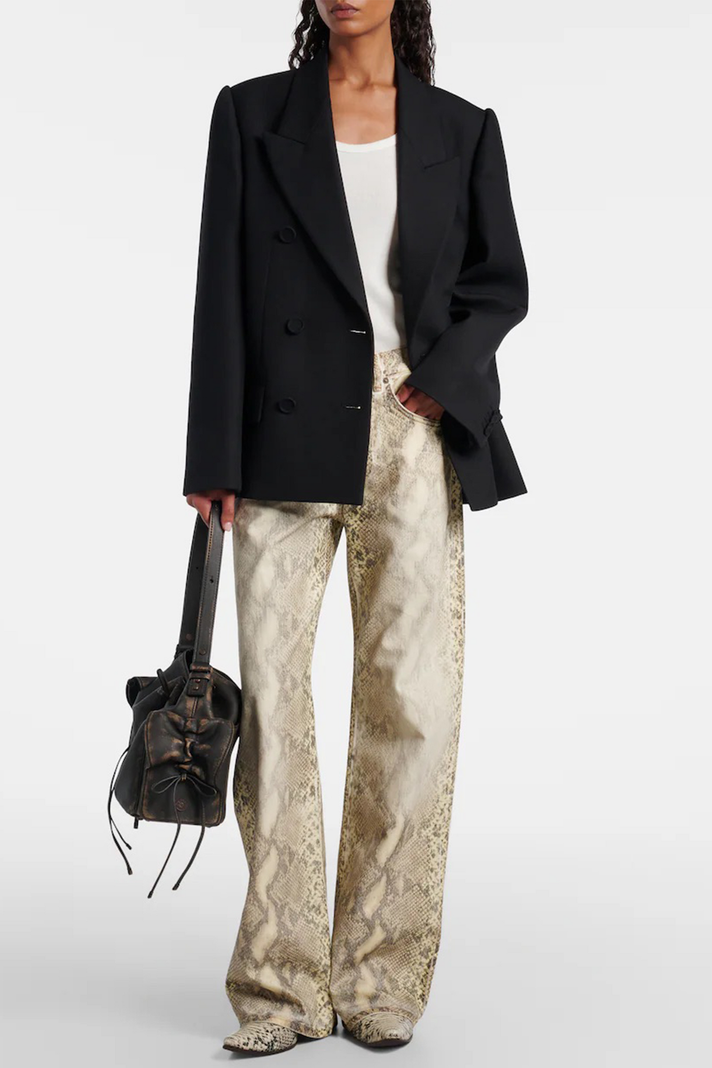 Double-Breasted Wool Suit Jacket