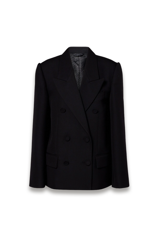 Double-Breasted Wool Suit Jacket