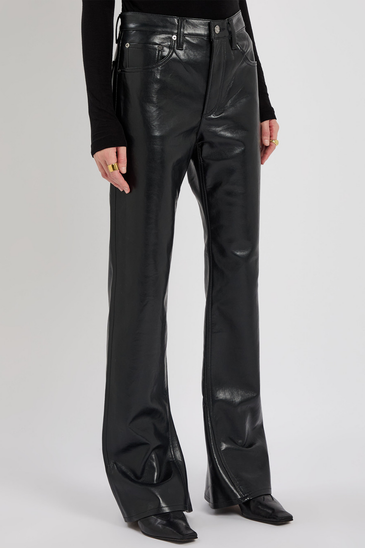 Kick Boot Bootcut Leather Trousers