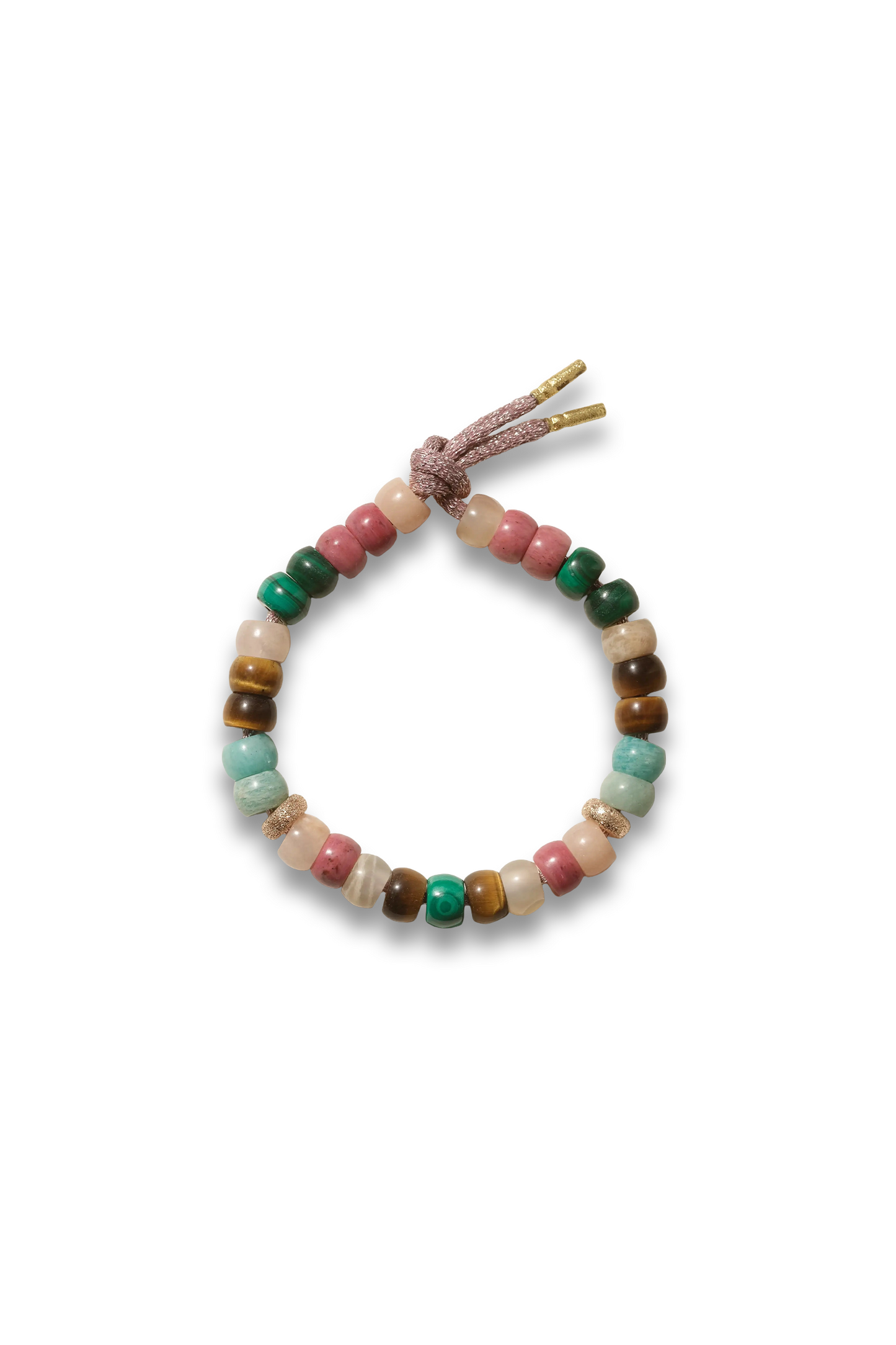 + Agua by Agua Bendita FORTE Beads 18-karat rose and yellow gold, Lurex and multi-stone bracelet