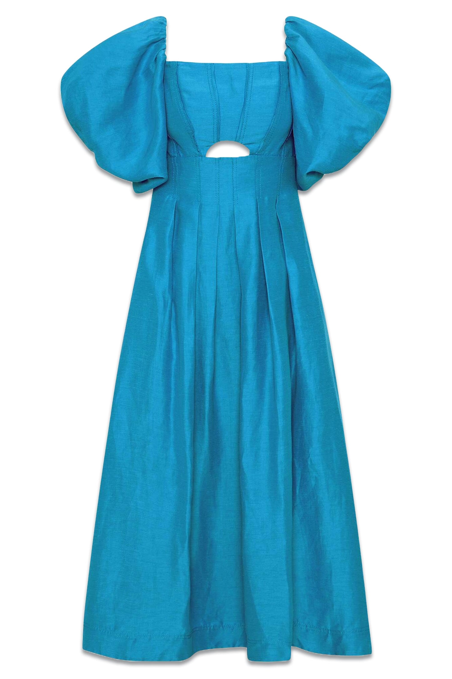 Rent - Blue Cut-out Flutter Sleeve Midi Dress