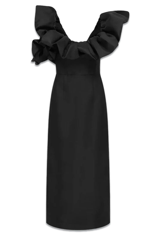 Rent - Suzi Off Shoulder Black Taffeta Dress