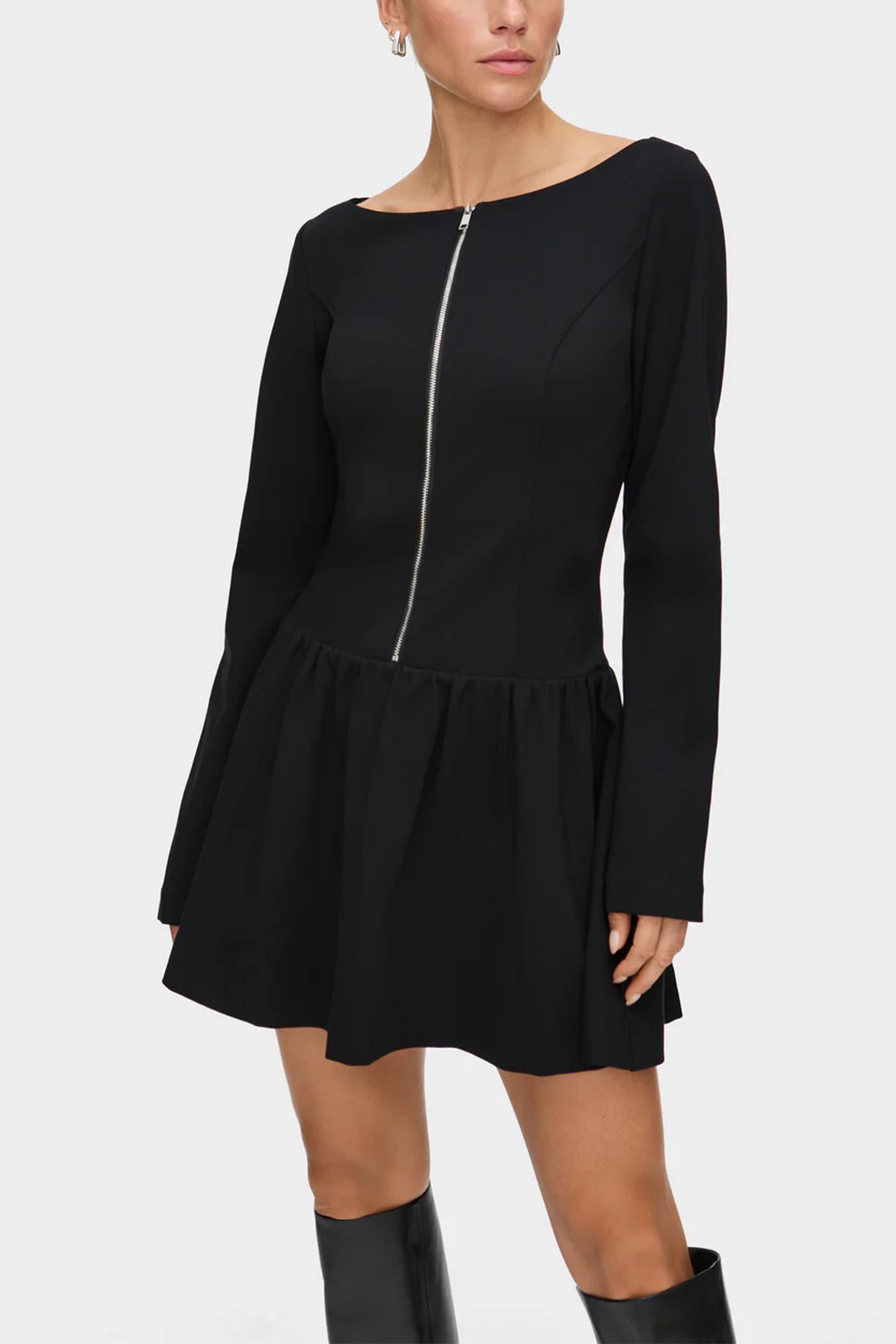 Angelica Peplum Ponte Mini Dress