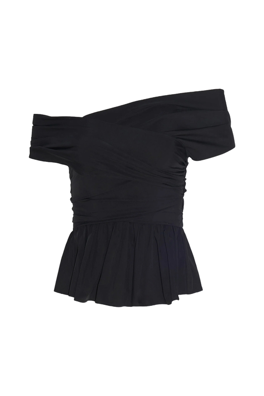 Pella Peplum-hem Cotton-blend Poplin Top