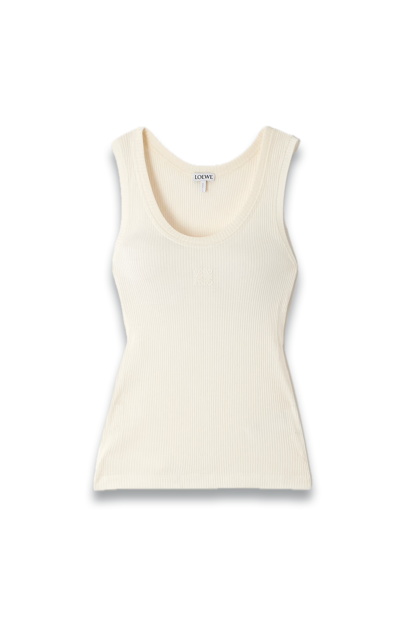 Anagram Embroidered Ribbed Silk-Jersey Tank