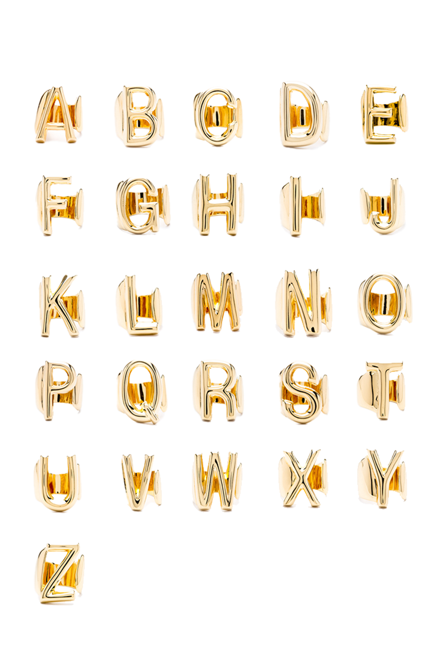 Gold Alphabet Letter Ring