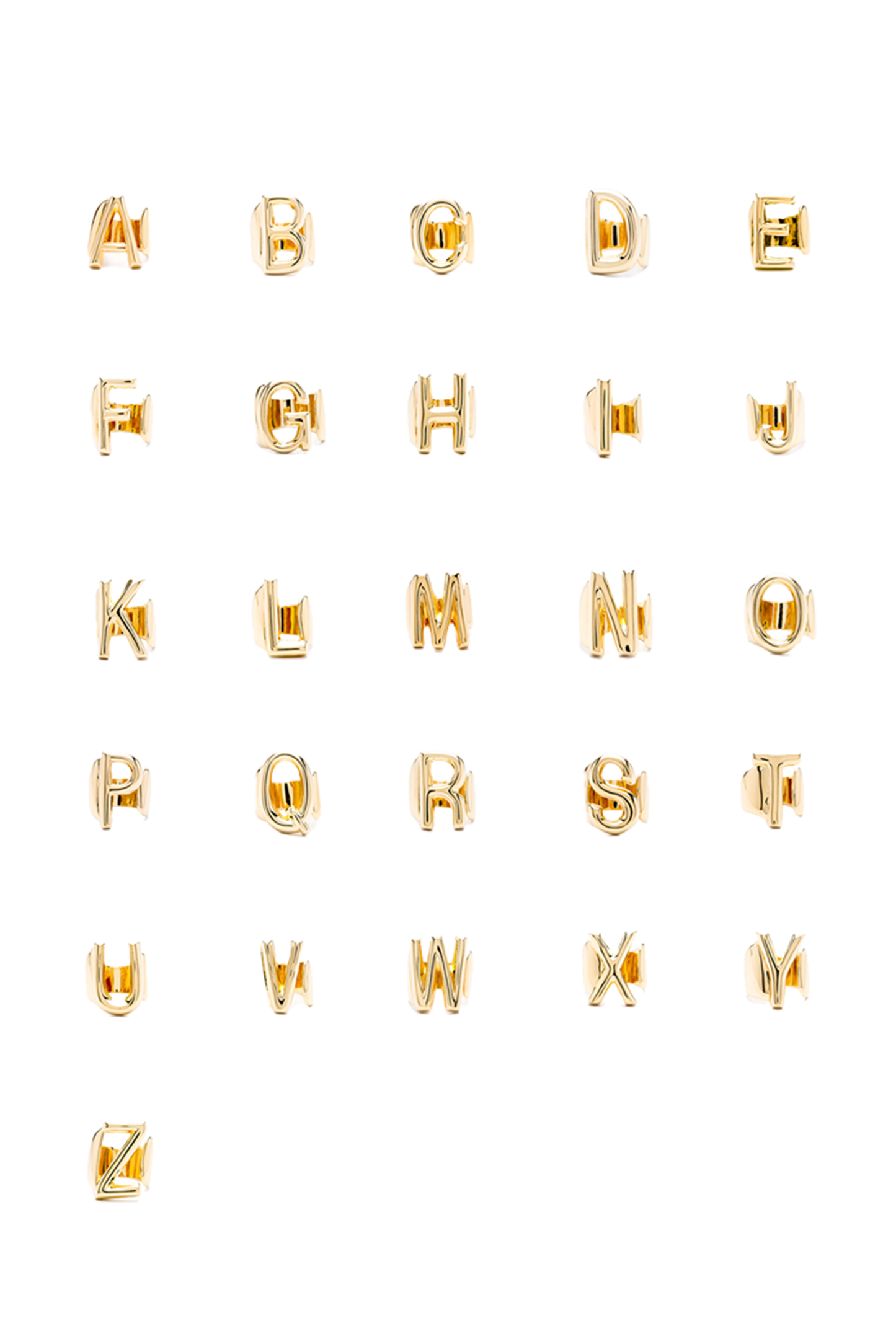 Gold Mini Alphabet Letter Ring