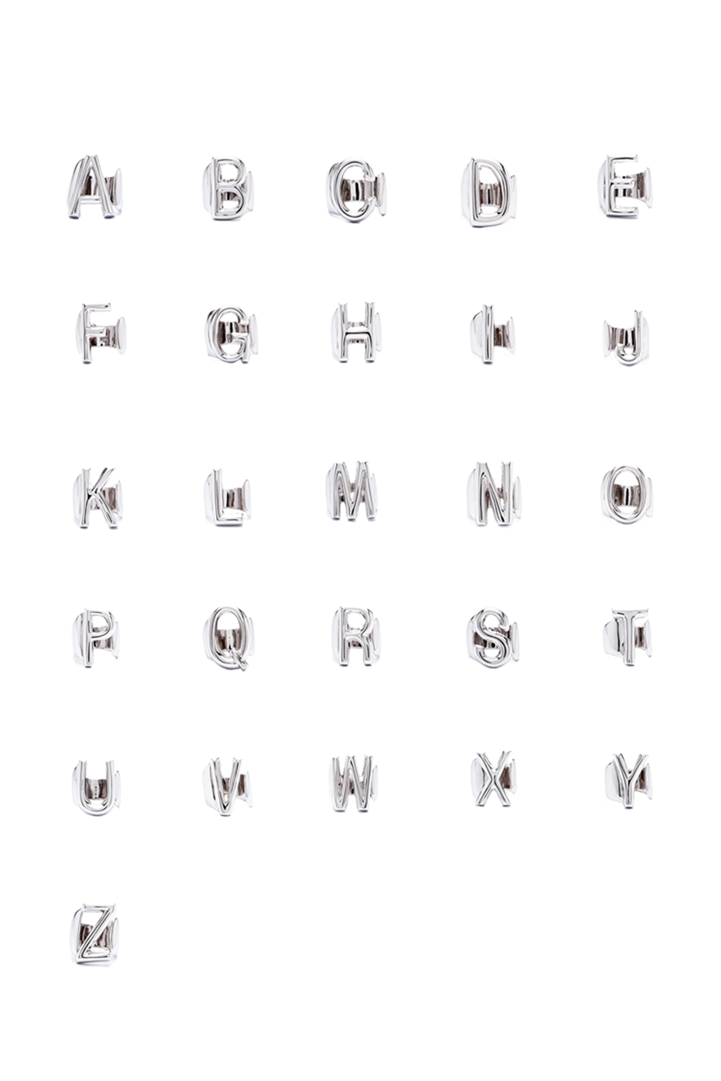 Silver Mini Alphabet Letter Ring