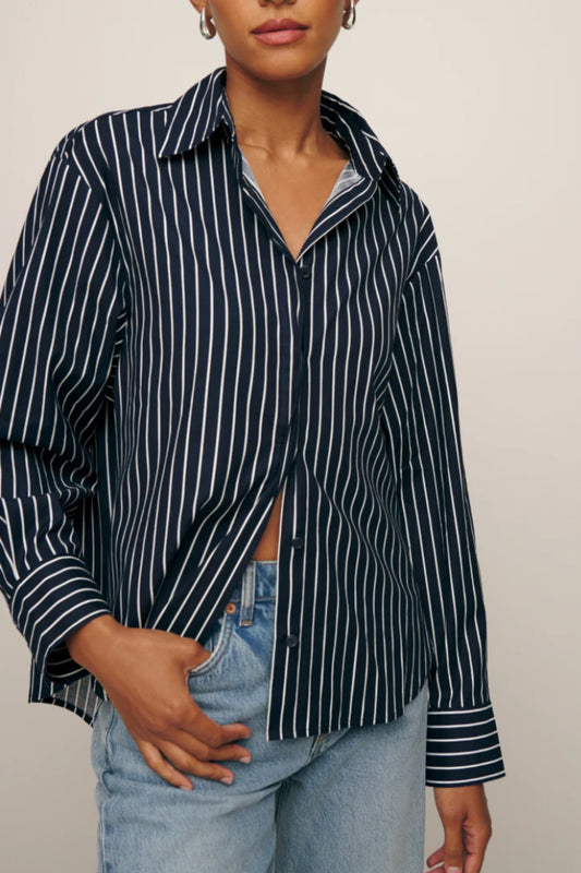 Andy Oversized Shirt Midnight Stripe