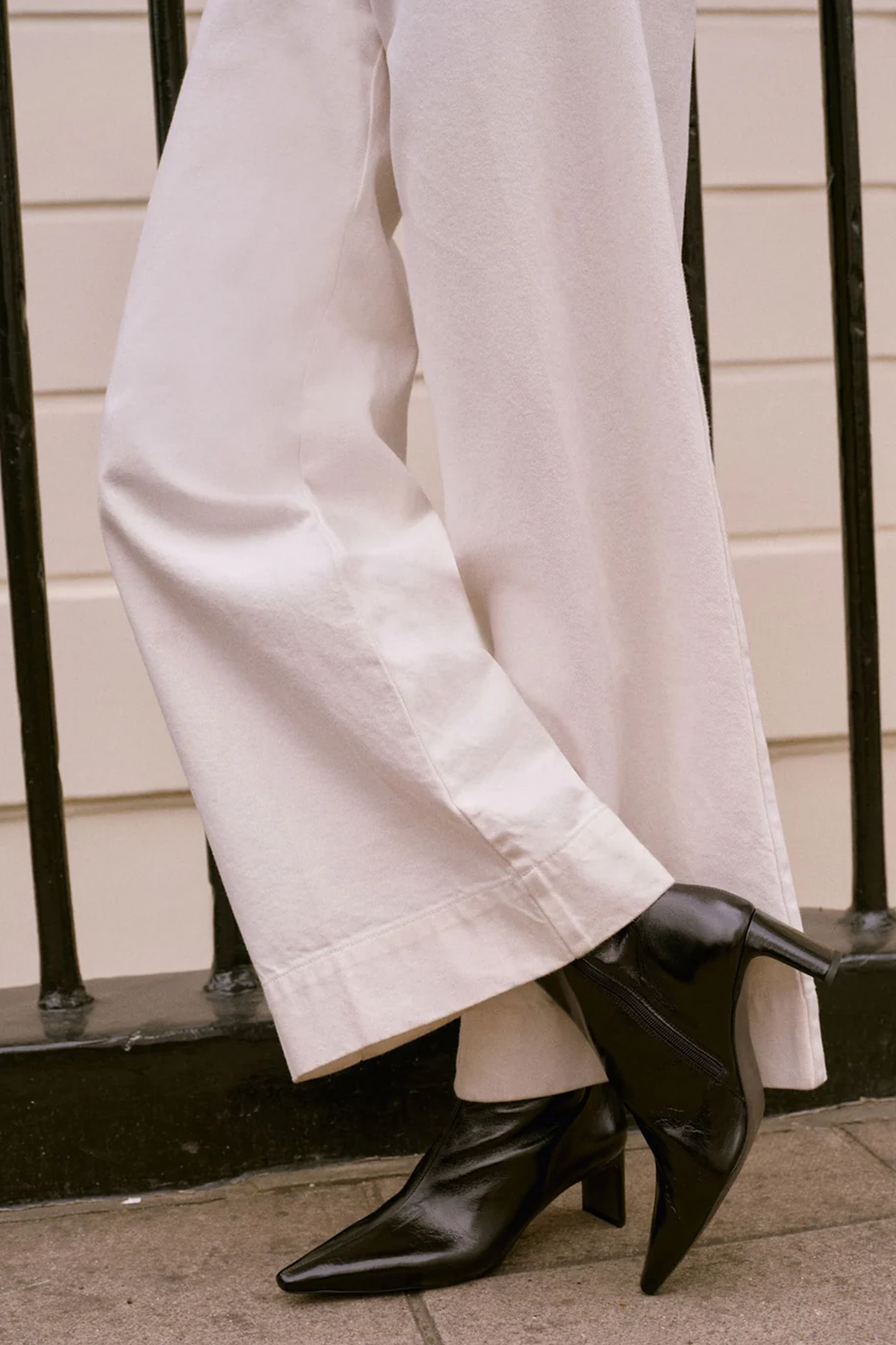 Macy Black Mid Heel Ankle Boots