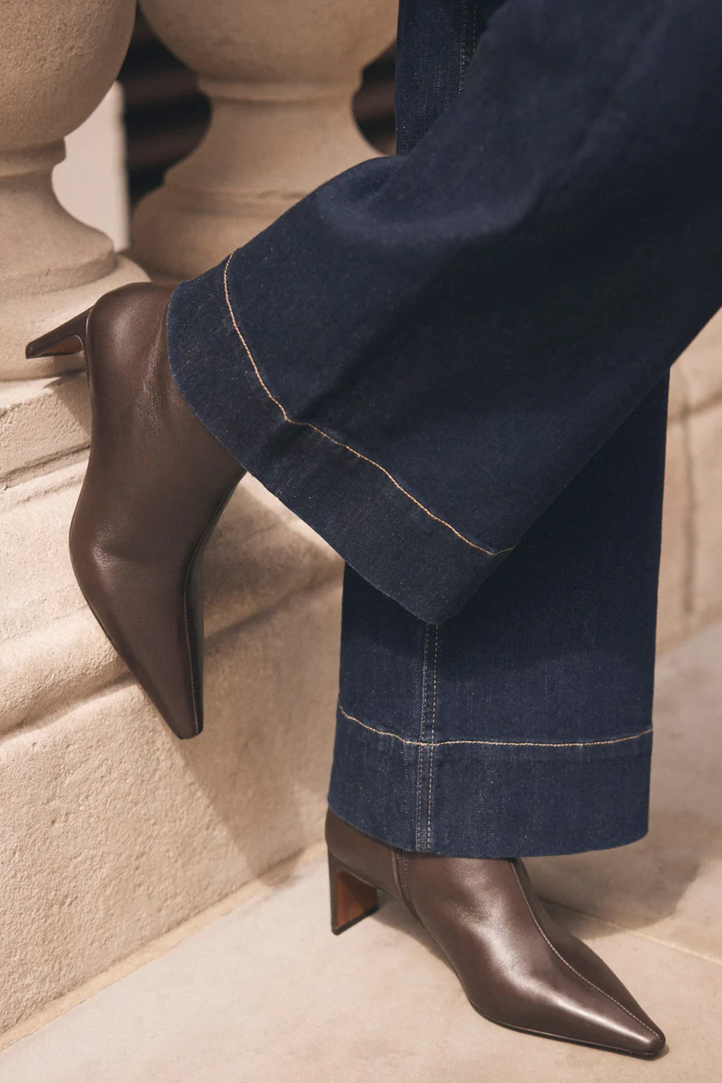 Macy Brown Heeled Ankle Boots