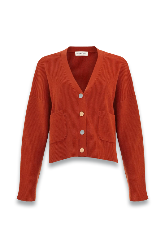 Anna Button Ribbed Cardigan
