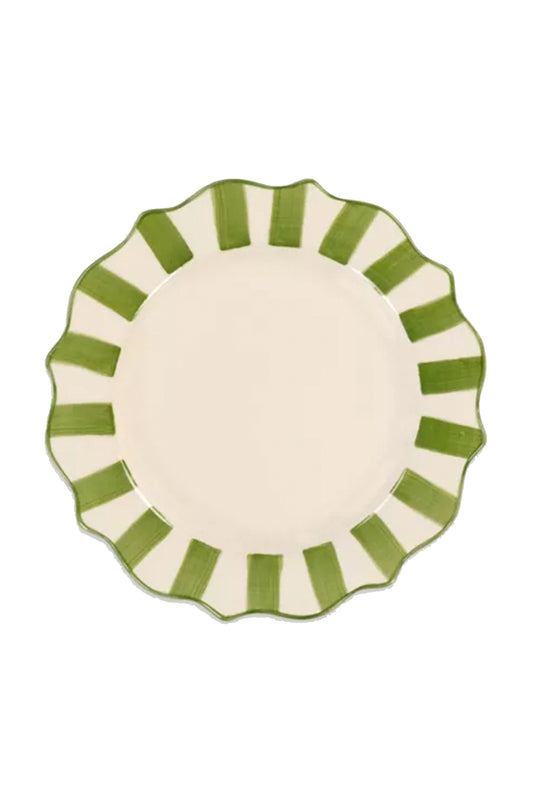Scalloped Stripe Earthenware Breakfast Plate