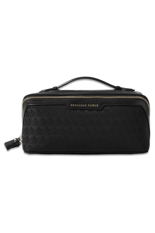 Dressing Table Leather-trimmed Logo-jacquard Nylon Cosmetics Case