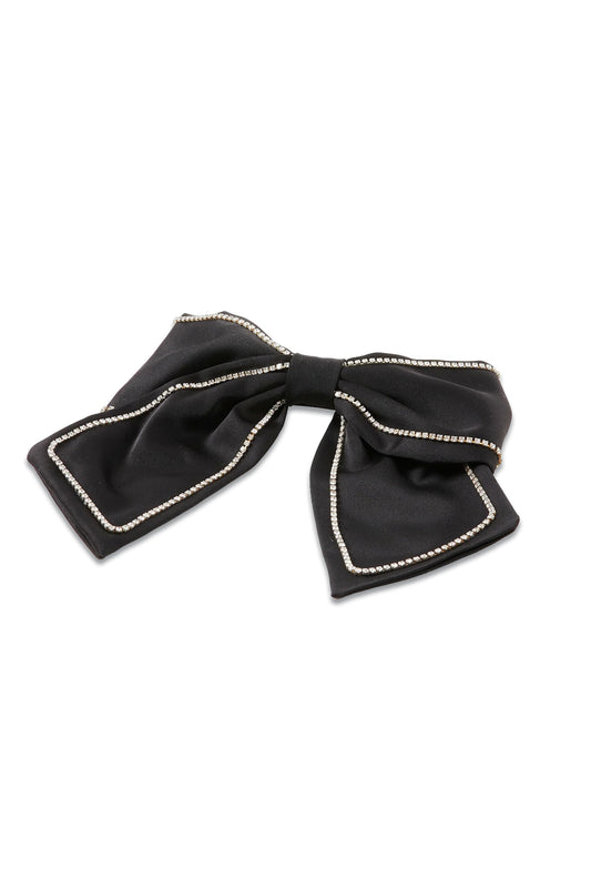 Anya Jewel Black Bow Barrette Hair Clip