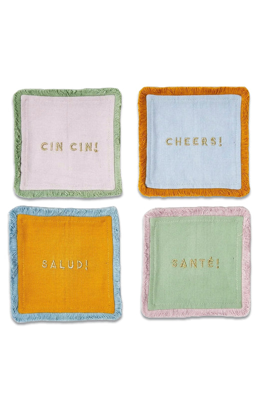 Ari Cotton Embroidered Cocktail Napkins Set of Four